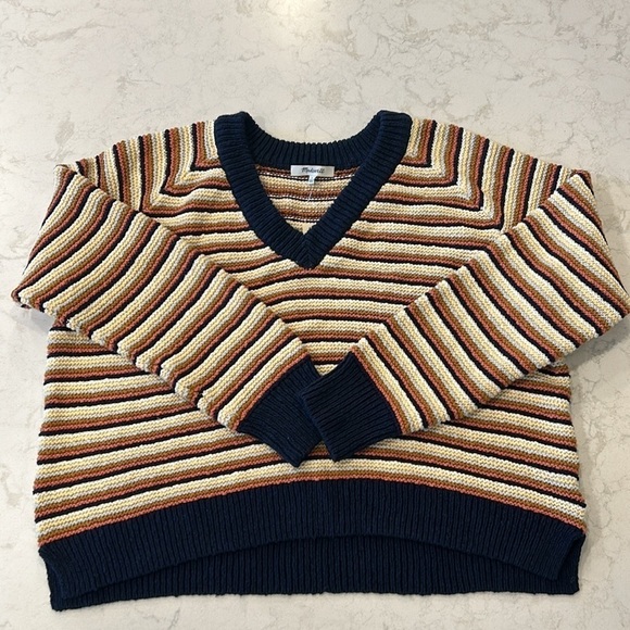 Madewell Arden Striped Pink Pullover Knit Sweater NWT - Picture 15 of 16